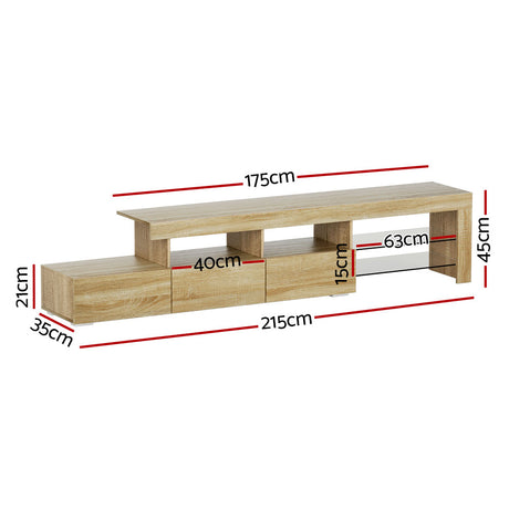 Artiss Caya LED Entertainment Unit — Black, Pine or White, Low-Profile — Allure Home Collections