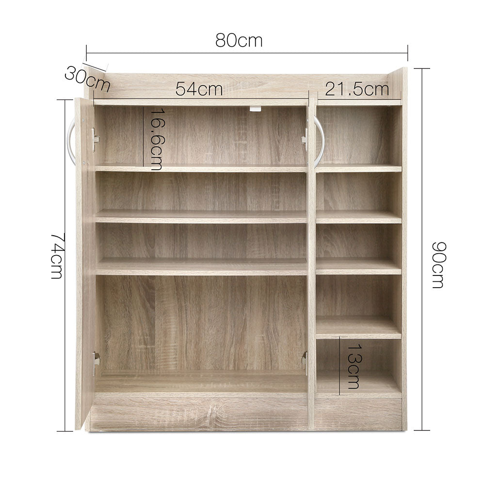 Artiss CLAIR 21-Pair Adjustable Shoe Rack Cabinet — Two Doors, Side Shelves — Allure Home Collections