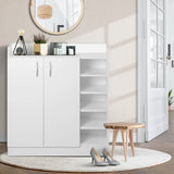 Artiss CLAIR 21-Pair Adjustable Shoe Rack Cabinet — Two Doors, Side Shelves — Allure Home Collections