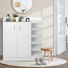 Artiss CLAIR 21-Pair Adjustable Shoe Rack Cabinet — Two Doors, Side Shelves — Allure Home Collections