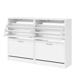 Dunkeld Flip Drawer Shoe Cabinet, White 2pcs