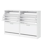Dunkeld Flip Drawer Shoe Cabinet, White 2pcs
