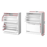 Dunkeld Flip Drawer Shoe Cabinet, White 2pcs image 2