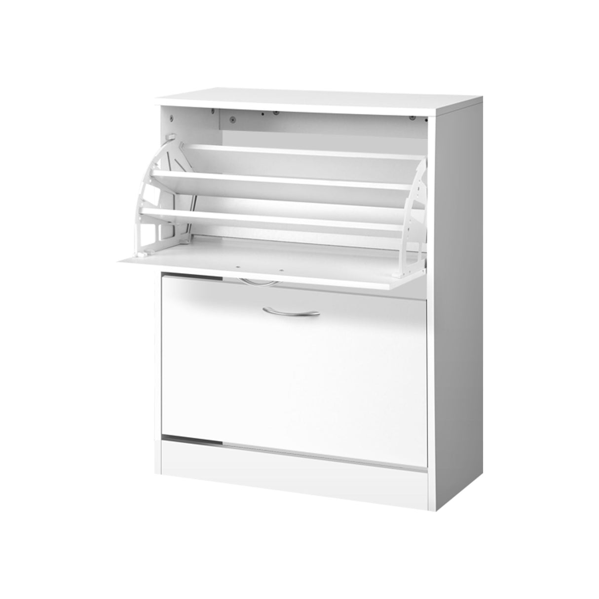 Dunkeld Flip Drawer Shoe Cabinet, White 2pcs image 3
