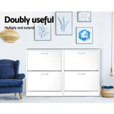 Dunkeld Flip Drawer Shoe Cabinet, White 2pcs image 6