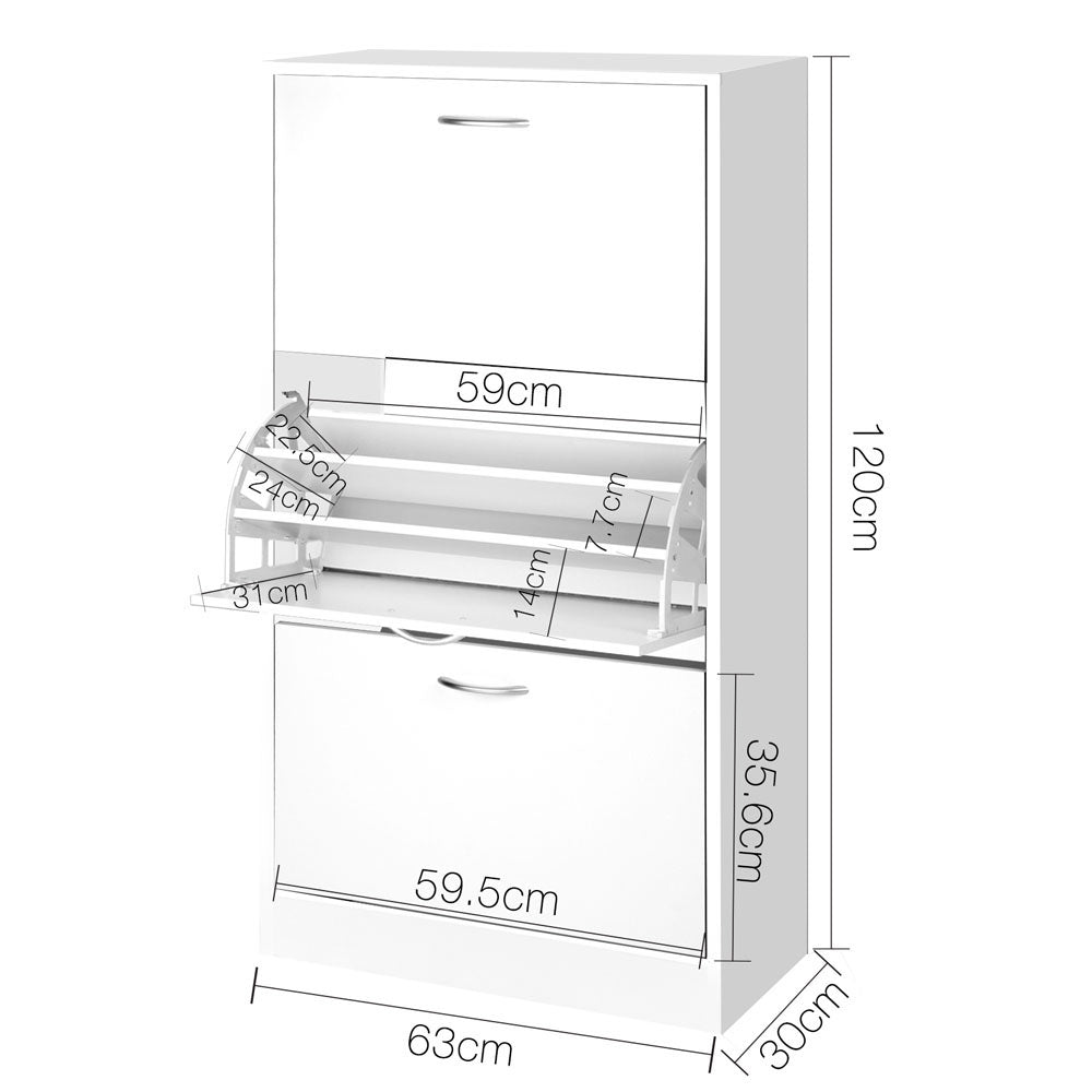 Zumsteins 36 Pair Shoe Cabinet, White image 3