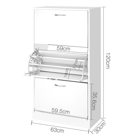Zumsteins 36 Pair Shoe Cabinet, White image 3
