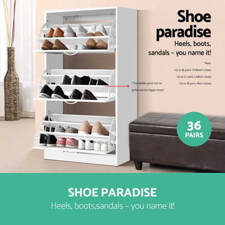 Zumsteins 36 Pair Shoe Cabinet, White image 5