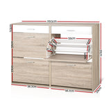 Artiss SARA 36-Pair Adjustable Pine Shoe Rack Cabinet — Allure Home Collections