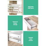 Artiss SARA 36-Pair Adjustable Pine Shoe Rack Cabinet — Allure Home Collections