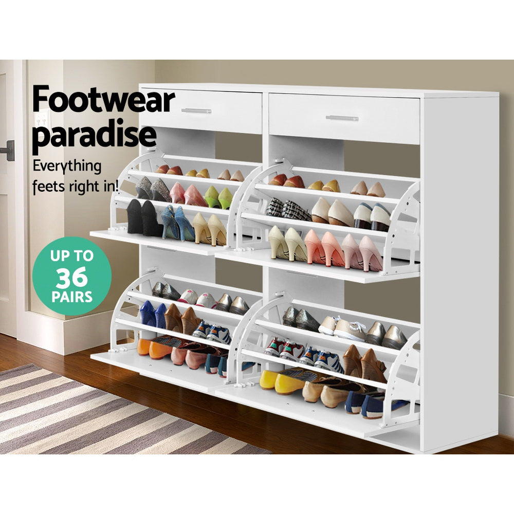 Woorndoo 36 Pair Shoe Cabinet, White