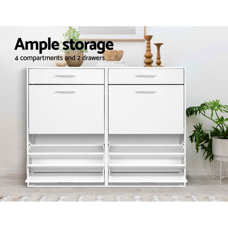 Woorndoo 36 Pair Shoe Cabinet, White