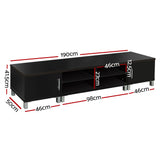 Artiss Danson 190cm Black Entertainment Unit with Dual Side Cabinets — Allure Home Collections