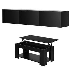 Yarra Glen black high gloss coffee table in a modern living room