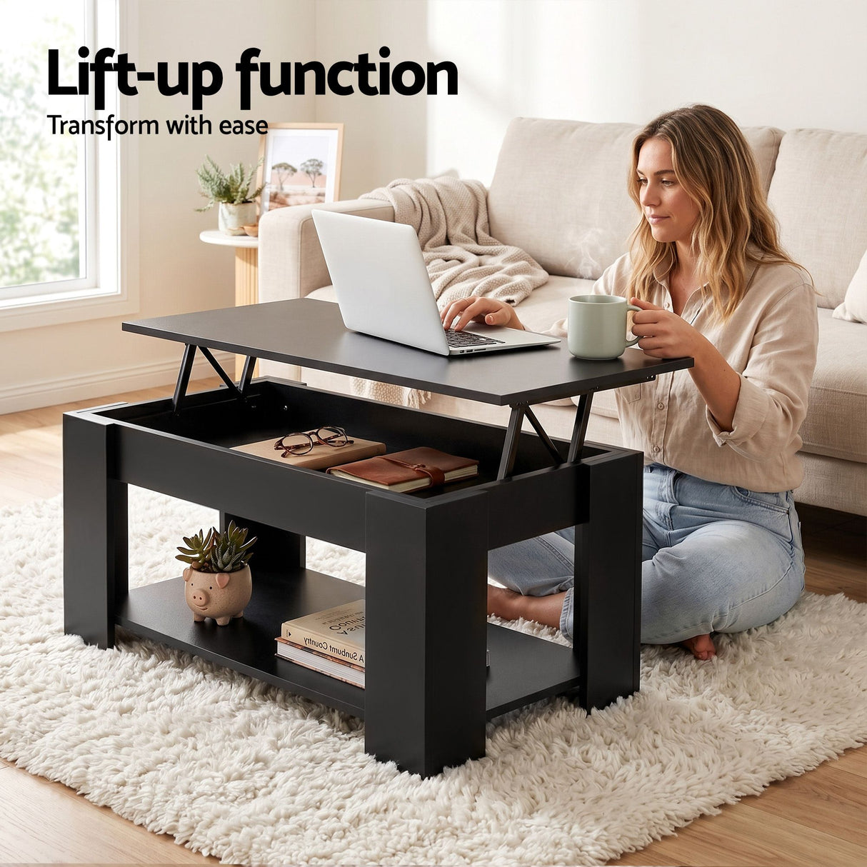 Yarra Glen TV Unit and Coffee Table Set, Black