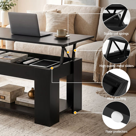 Yarra Glen TV Unit and Coffee Table Set, Black