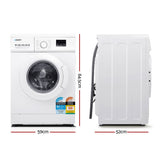 8 kg front load washing machine shown at an angle