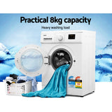 LED display and push button control panel on the washing machine