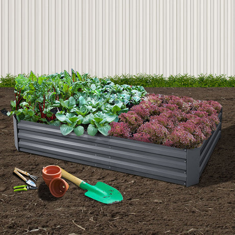 Green Fingers Raised Garden Bed — 180 x 90cm Galvanised Steel — Allure Home Collections