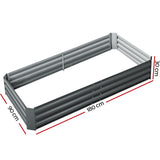 Green Fingers Raised Garden Bed — 180 x 90cm Galvanised Steel — Allure Home Collections