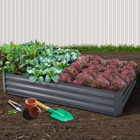 Green Fingers Raised Garden Bed — 210 x 90cm Galvanised Steel — Allure Home Collections