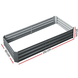 Green Fingers Raised Garden Bed — 210 x 90cm Galvanised Steel — Allure Home Collections