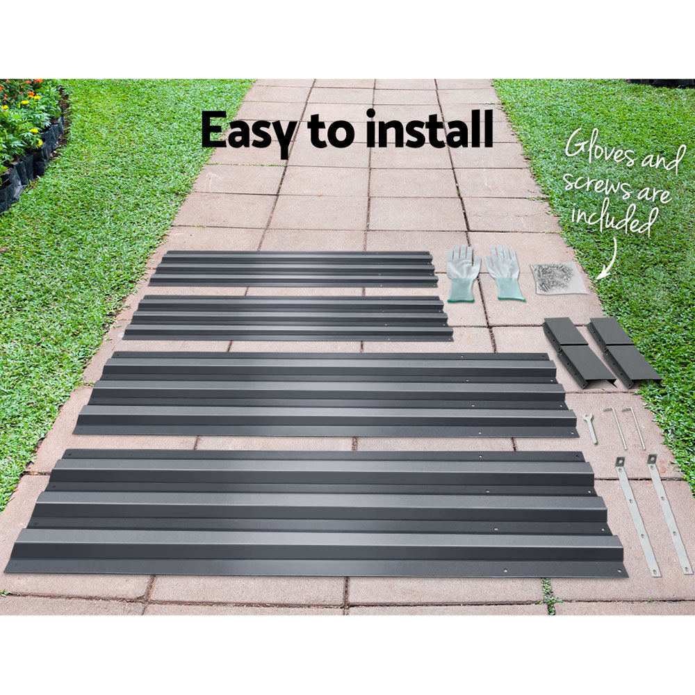 Green Fingers Raised Garden Bed — 210 x 90cm Galvanised Steel — Allure Home Collections