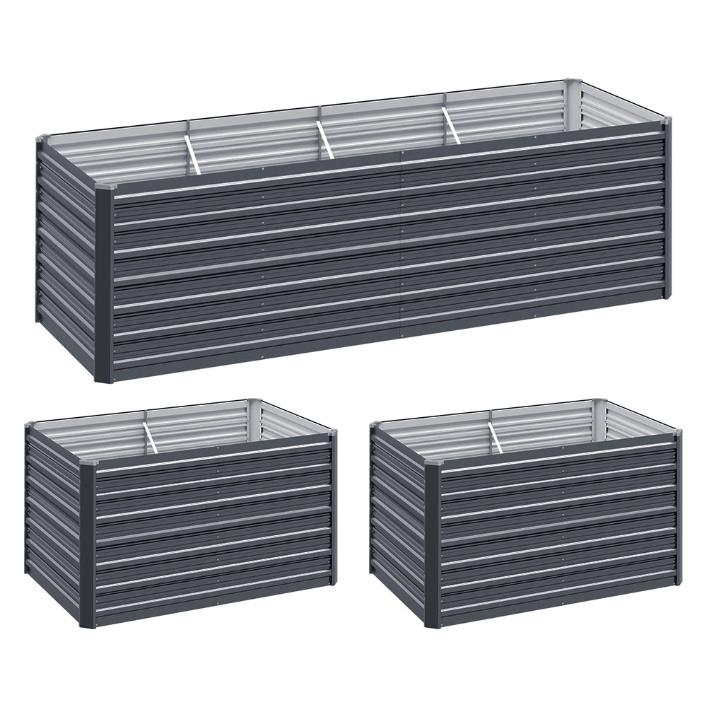 Green Fingers Raised Garden Bed — 240 x 80 x 77cm Tall Galvanised Herb Planter — Allure Home Collections