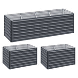 Green Fingers Raised Garden Bed — 240 x 80 x 77cm Tall Galvanised Herb Planter — Allure Home Collections