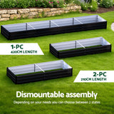 Green Fingers Raised Garden Bed 2 Pcs 210x90cm Planter Box Container Galvanised Metal Outdoor