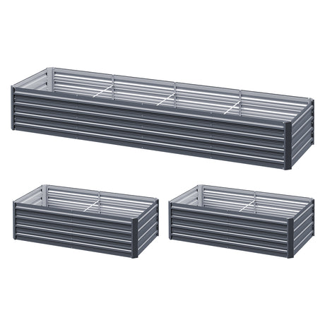 Green Fingers Raised Garden Bed — 240 x 80 x 45cm Galvanised Herb Planter — Allure Home Collections