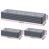 Green Fingers Raised Garden Bed — 240 x 80 x 45cm Galvanised Herb Planter — Allure Home Collections
