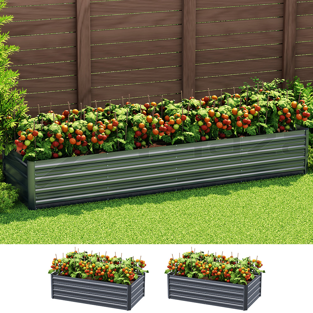 Green Fingers Raised Garden Bed — 240 x 80 x 45cm Galvanised Herb Planter — Allure Home Collections