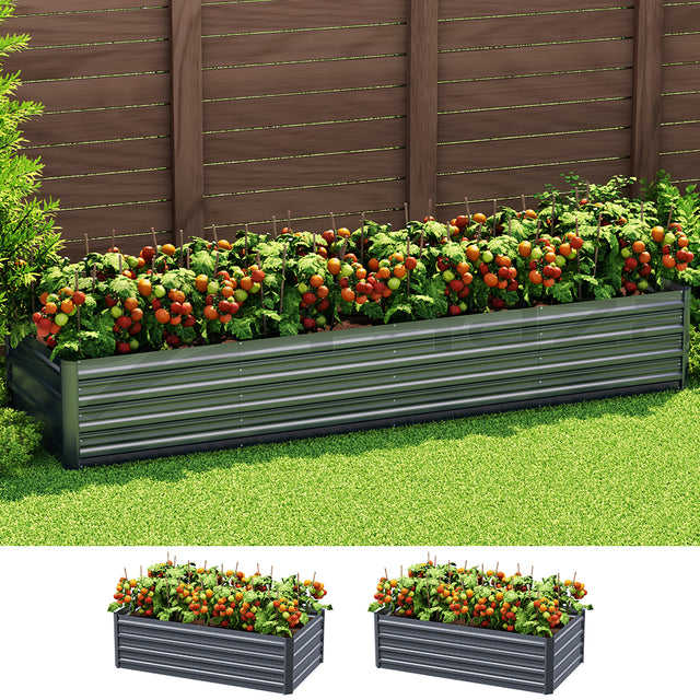 Green Fingers Raised Garden Bed — 240 x 80 x 45cm Galvanised Herb Planter — Allure Home Collections