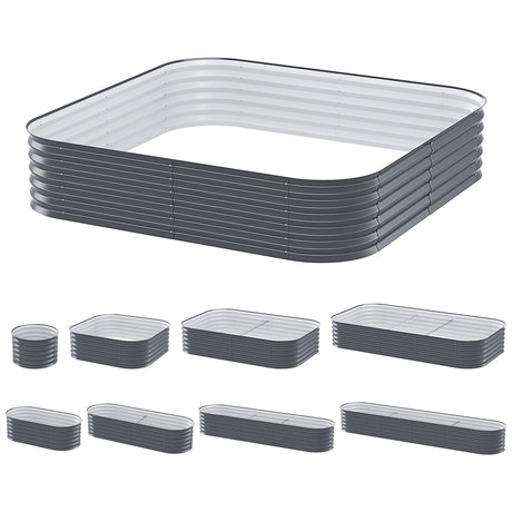 Green Fingers 9-in-1 Modular Raised Garden Bed — 40cm Height, Galvanised Steel — Allure Home Collections