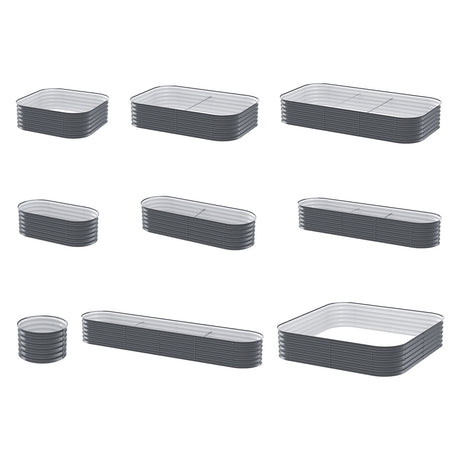 Green Fingers 9-in-1 Modular Raised Garden Bed — 40cm Height, Galvanised Steel — Allure Home Collections