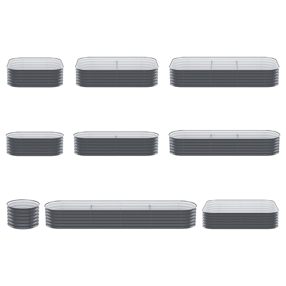 Green Fingers 9-in-1 Modular Raised Garden Bed — 40cm Height, Galvanised Steel — Allure Home Collections