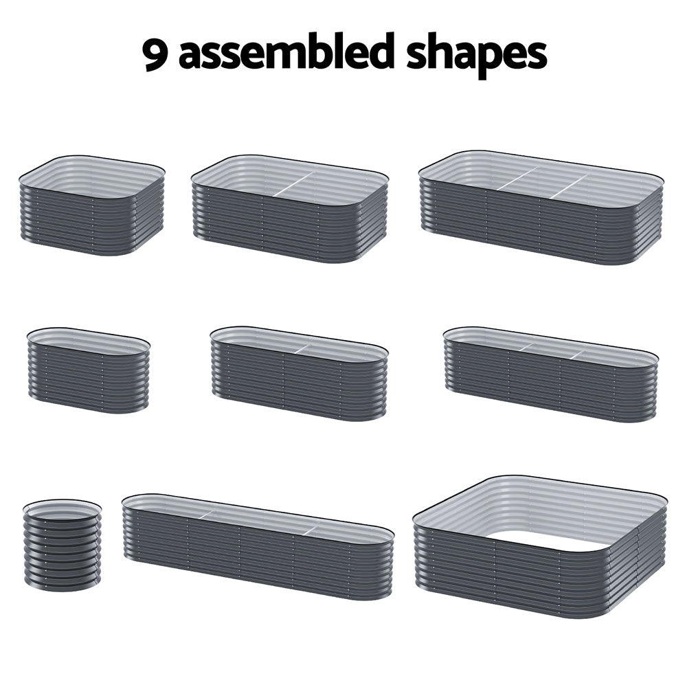 Green Fingers 9-in-1 Modular Raised Garden Bed — 56cm Height, Galvanised Steel — Allure Home Collections