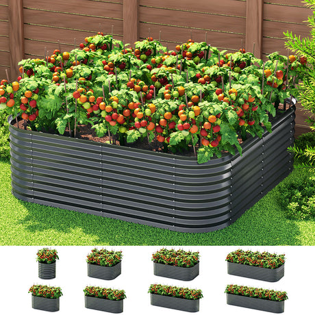 Green Fingers 9-in-1 Modular Raised Garden Bed — 56cm Height, Galvanised Steel — Allure Home Collections