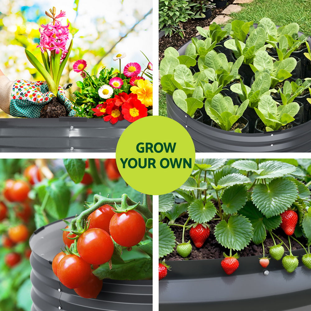 Green Fingers Raised Garden Bed — 90 x 45cm Galvanised Steel — Allure Home Collections