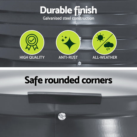 Green Fingers Raised Garden Bed — 90 x 45cm Galvanised Steel — Allure Home Collections