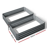 Green Fingers Raised Garden Beds — Pack of 2, 120 x 90cm Galvanised Steel — Allure Home Collections