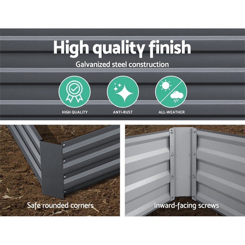 Green Fingers Raised Garden Beds — Pack of 2, 120 x 90cm Galvanised Steel — Allure Home Collections
