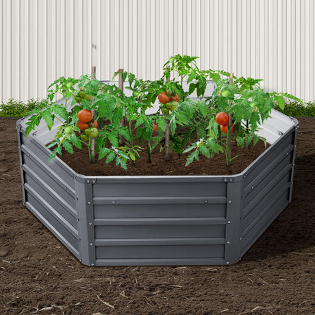 Green Fingers Square Raised Garden Beds — Pack of 2, 130 x 130 x 46cm Galvanised — Allure Home Collections