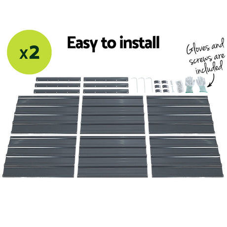 Green Fingers Square Raised Garden Beds — Pack of 2, 130 x 130 x 46cm Galvanised — Allure Home Collections