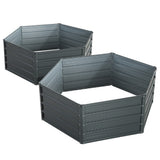 Green Fingers Square Raised Garden Beds — Pack of 2, 130 x 130 x 46cm Galvanised — Allure Home Collections