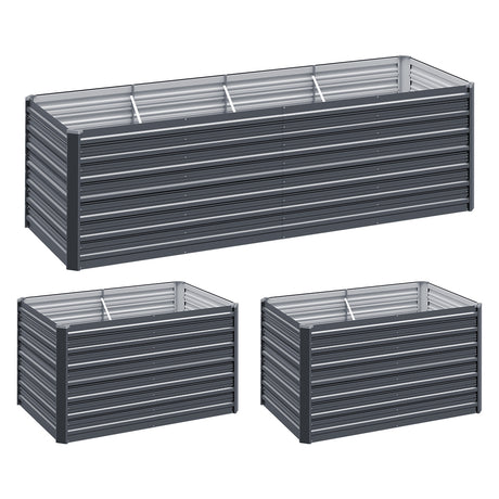 Green Fingers Raised Garden Bed — 320 x 80 x 77cm Tall Galvanised Herb Planter — Allure Home Collections