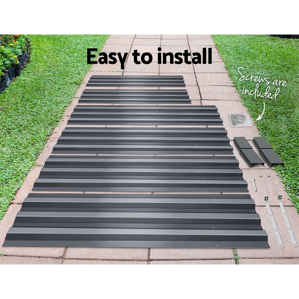 Green Fingers Raised Garden Beds — Pack of 2, 210 x 90cm Galvanised Steel — Allure Home Collections
