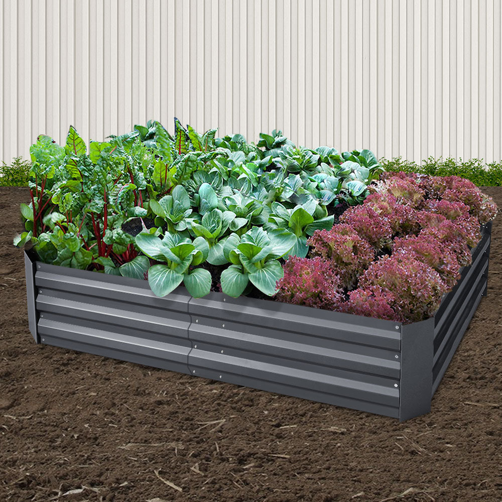Green Fingers Raised Garden Beds — Pack of 2, 150 x 90cm Galvanised Steel — Allure Home Collections
