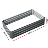 Green Fingers Raised Garden Beds — Pack of 2, 150 x 90cm Galvanised Steel — Allure Home Collections